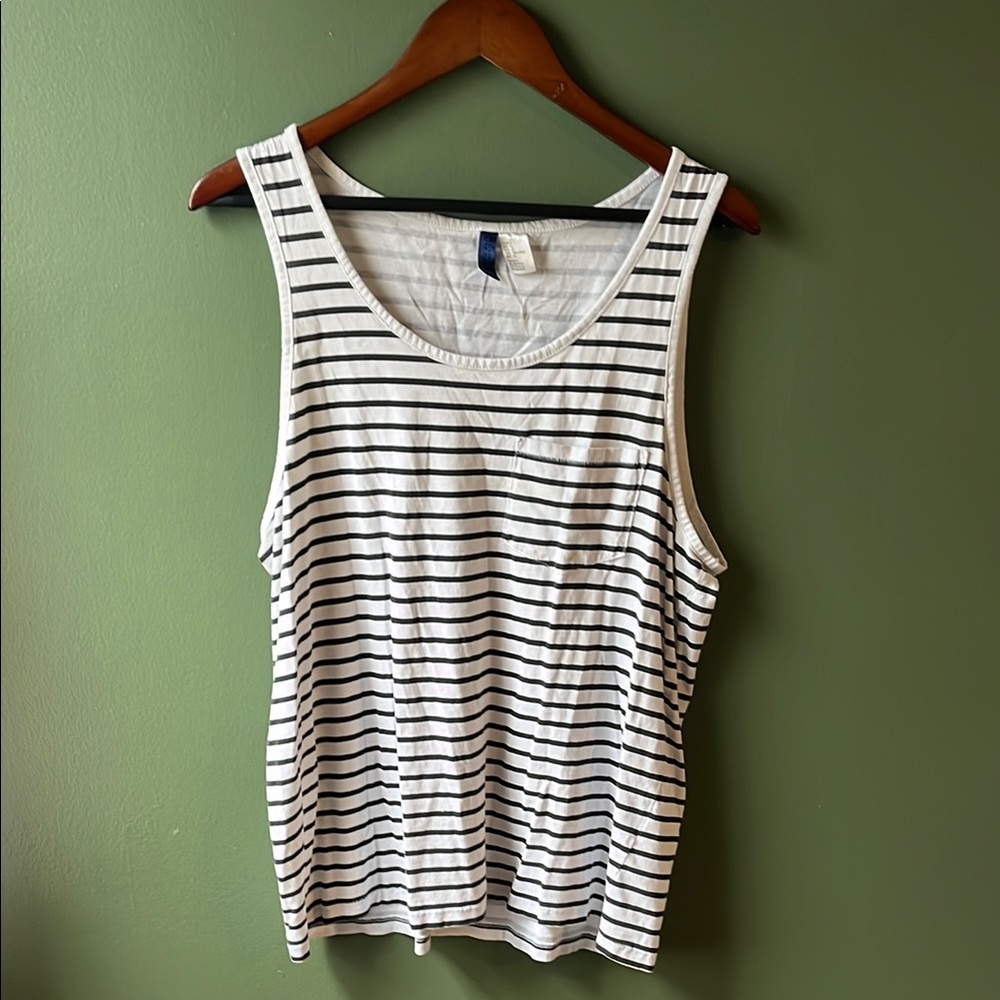 H&M Striped Sleeveless Top - Black and White